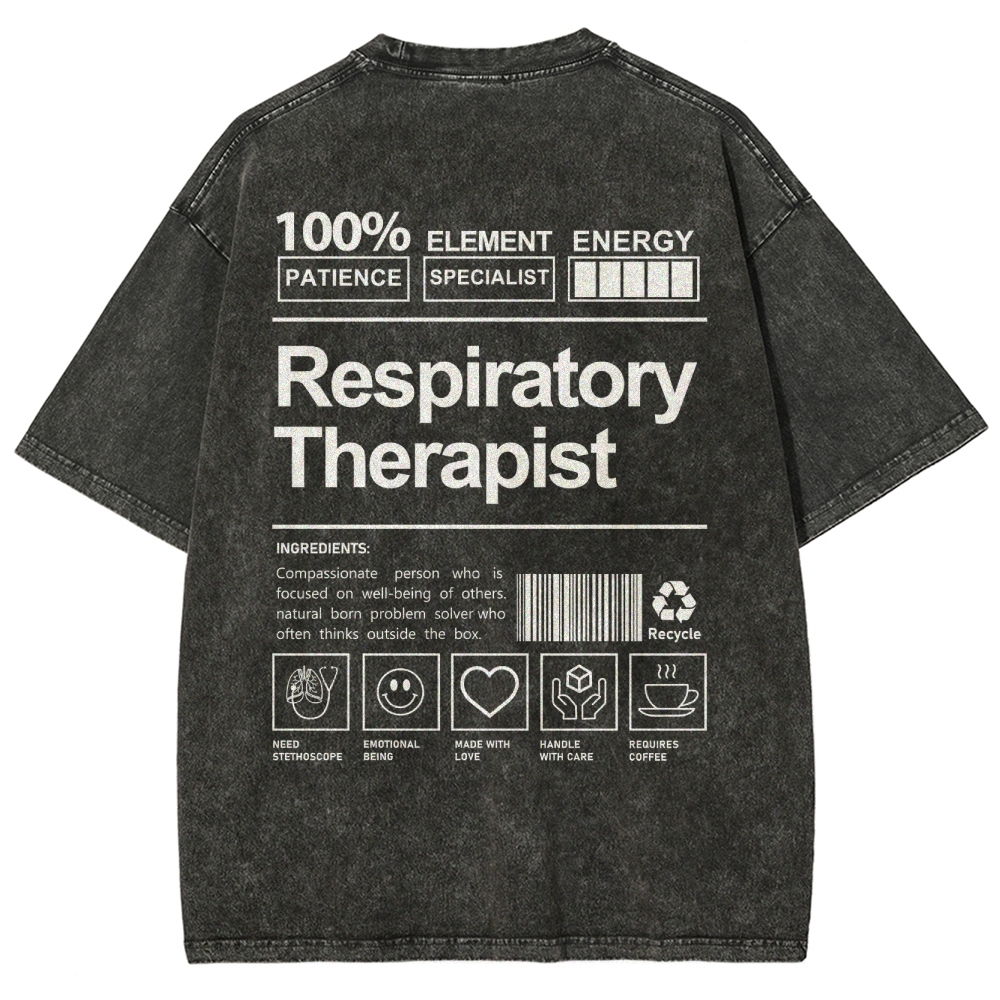 Respiratory Therapist Unisex Fit Washed T-Shirt Customscool