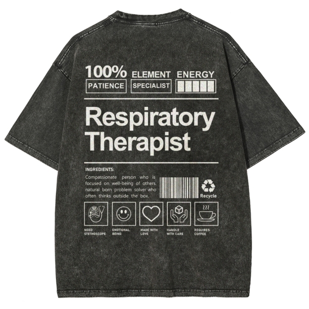 Respiratory Therapist Unisex Fit Washed T-Shirt Customscool