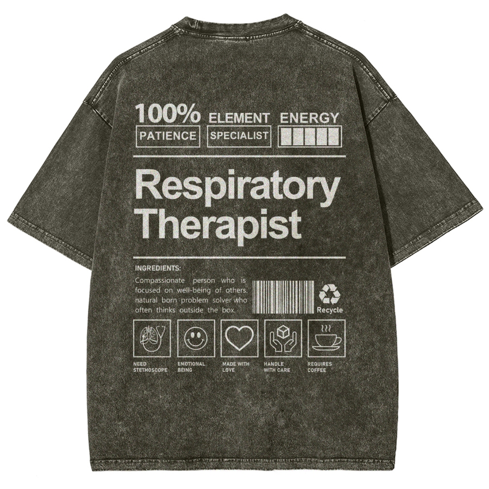 Respiratory Therapist Unisex Fit Washed T-Shirt Customscool