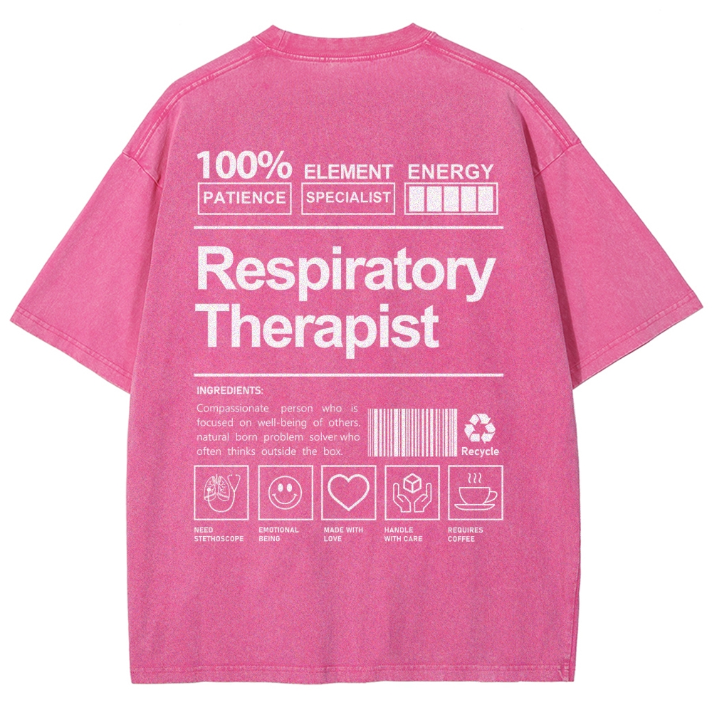 Respiratory Therapist Unisex Fit Washed T-Shirt Customscool