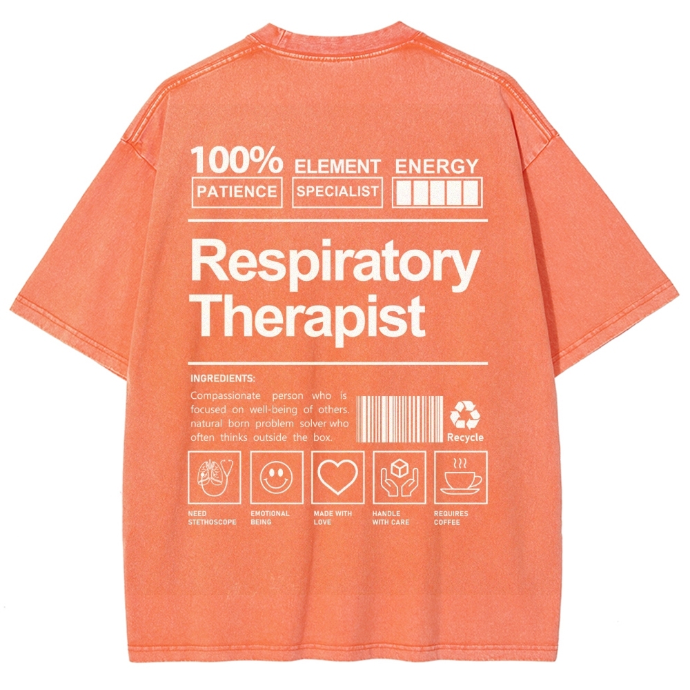 Respiratory Therapist Unisex Fit Washed T-Shirt Customscool