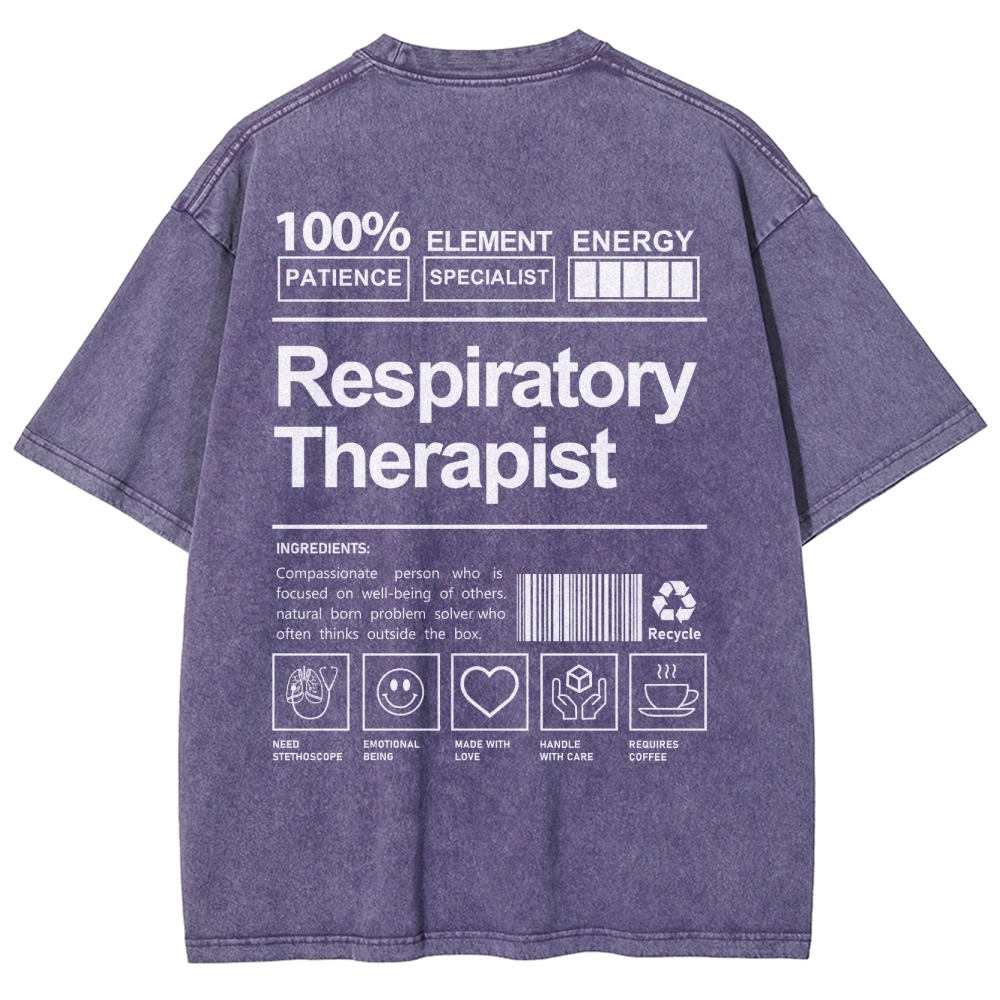 Respiratory Therapist Unisex Fit Washed T-Shirt Customscool