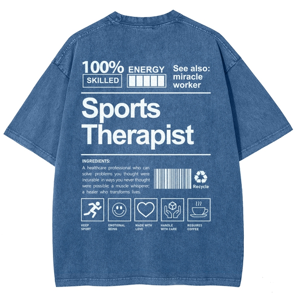 Sports Therapist Unisex Fit Washed T-Shirt Customscool