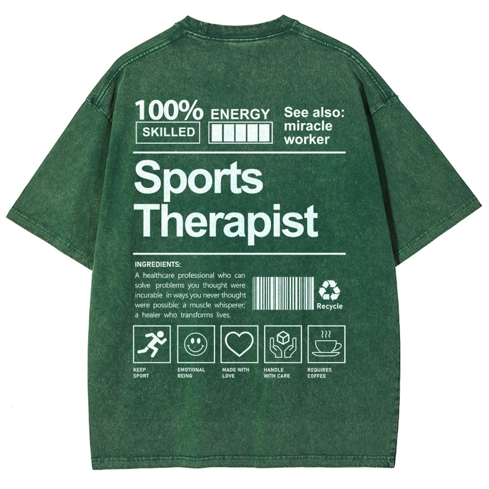 Sports Therapist Unisex Fit Washed T-Shirt Customscool