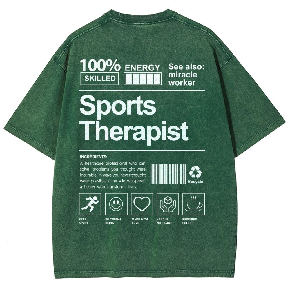 Sports Therapist Unisex Fit Washed T-Shirt Customscool