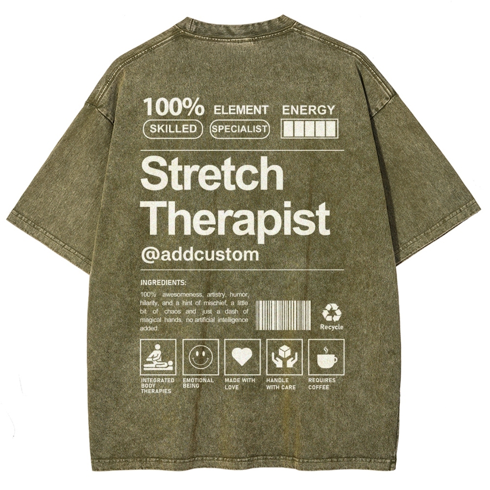 Stretch Therapist Addcustom Washed T-shirt