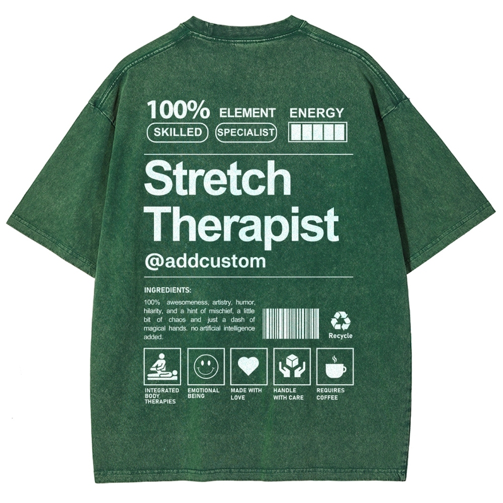 Stretch Therapist Addcustom Washed T-shirt