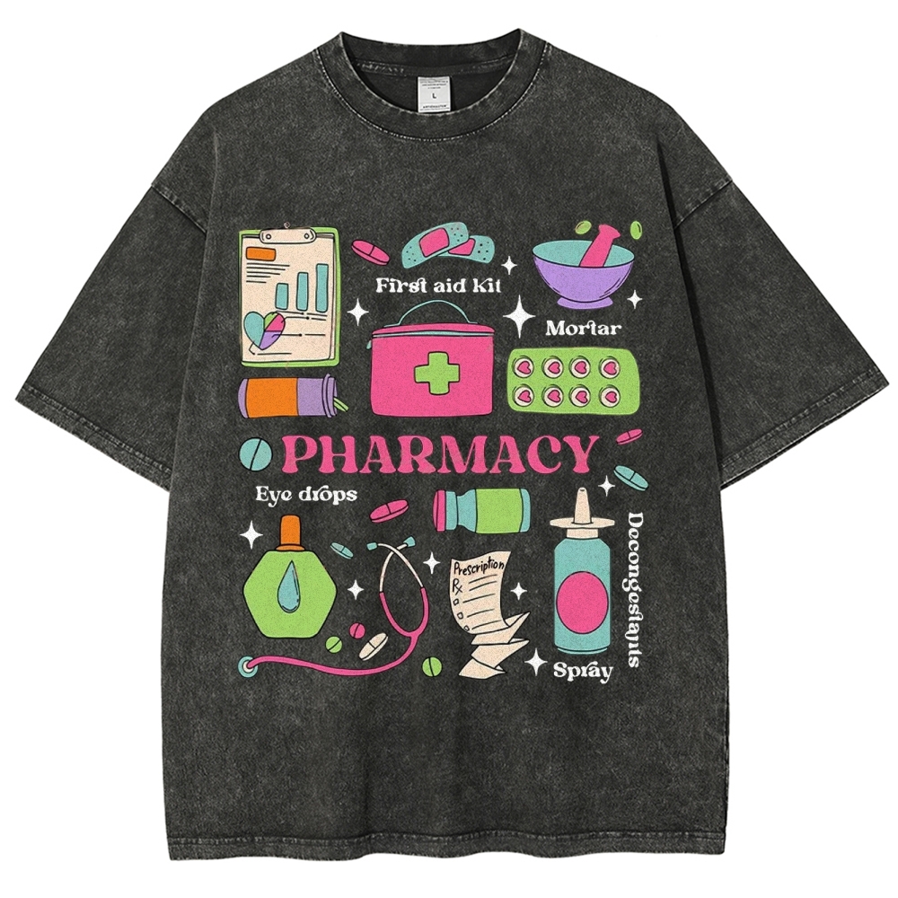 Pharmacy Unisex Fit Washed T-Shirt