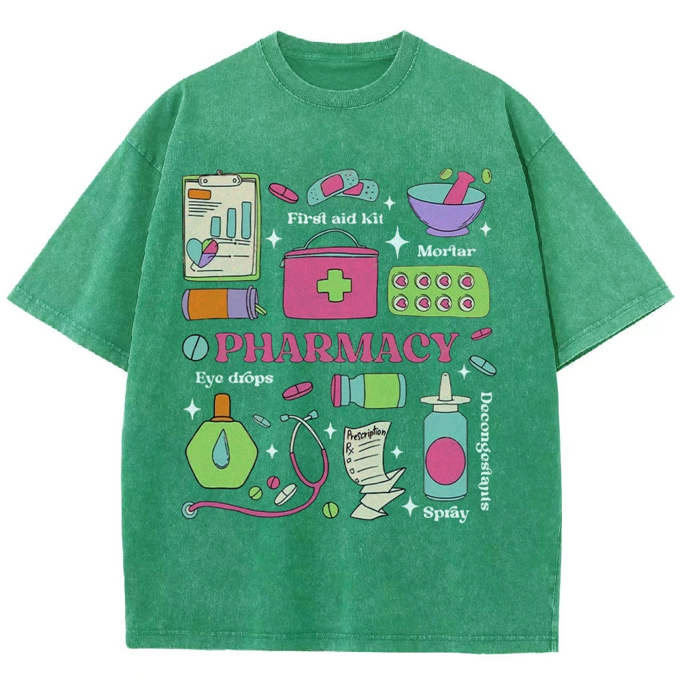 Pharmacy Unisex Fit Washed T-Shirt