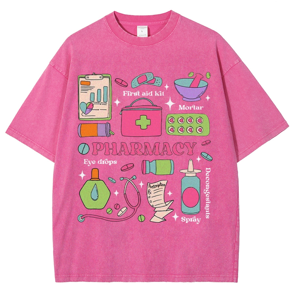 Pharmacy Unisex Fit Washed T-Shirt