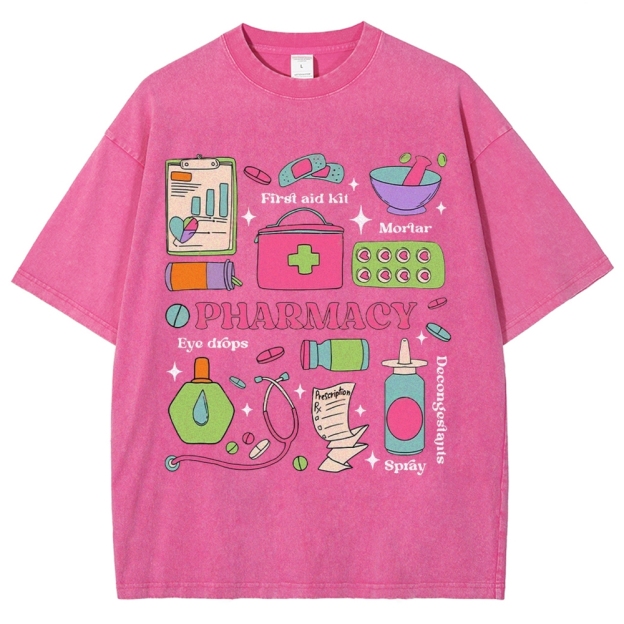 Pharmacy Unisex Fit Washed T-Shirt