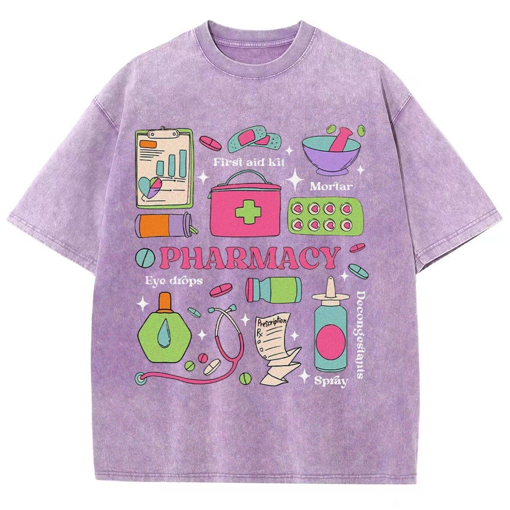 Pharmacy Unisex Fit Washed T-Shirt
