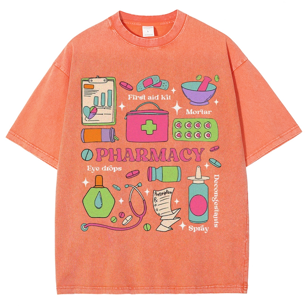 Pharmacy Unisex Fit Washed T-Shirt