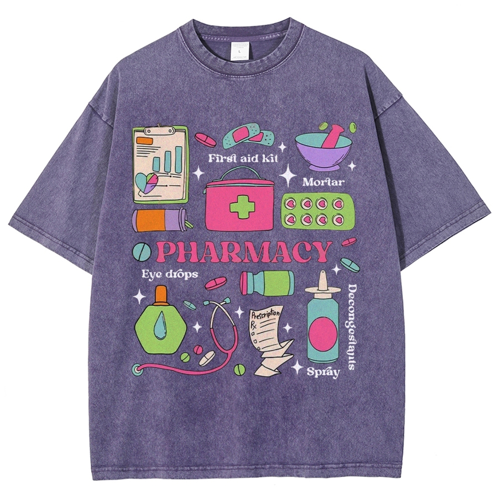 Pharmacy Unisex Fit Washed T-Shirt