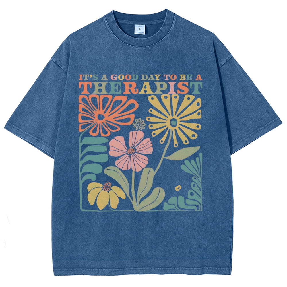 Therapist Unisex Fit Washed T-Shirt Customscool