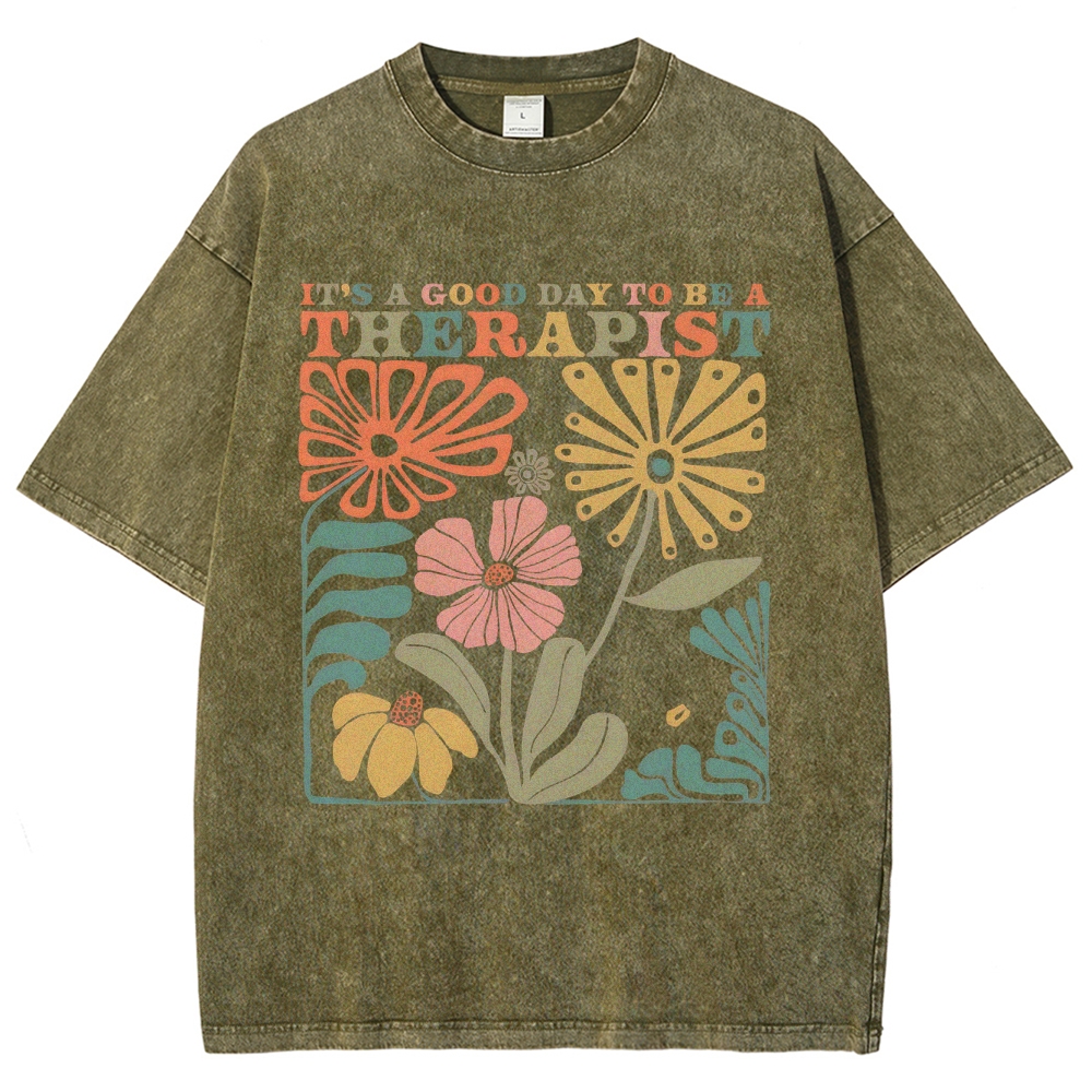 Therapist Unisex Fit Washed T-Shirt Customscool