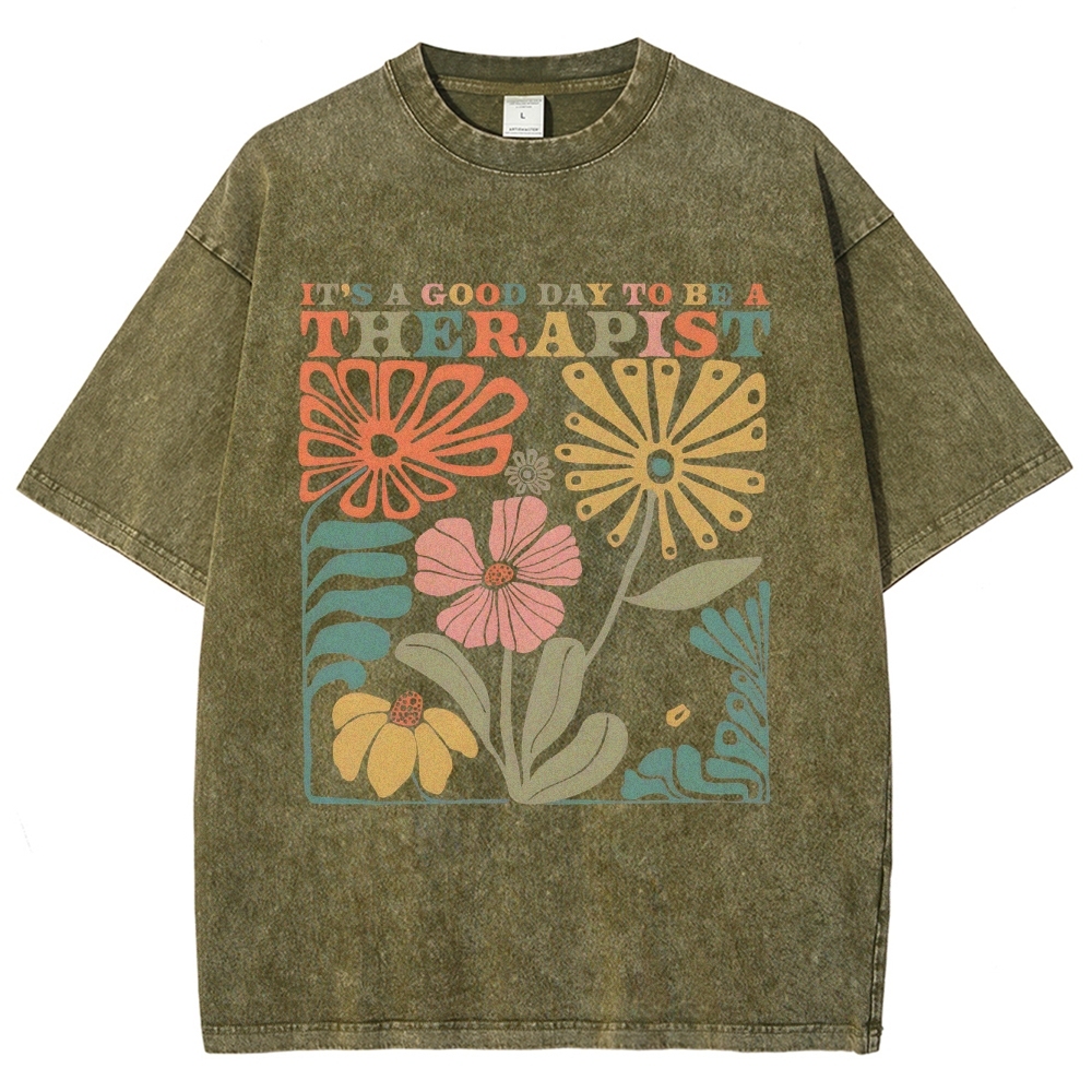 Therapist Unisex Fit Washed T-Shirt Customscool
