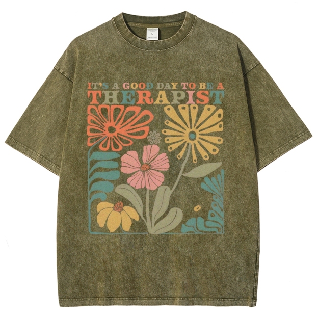 Therapist Unisex Fit Washed T-Shirt Customscool