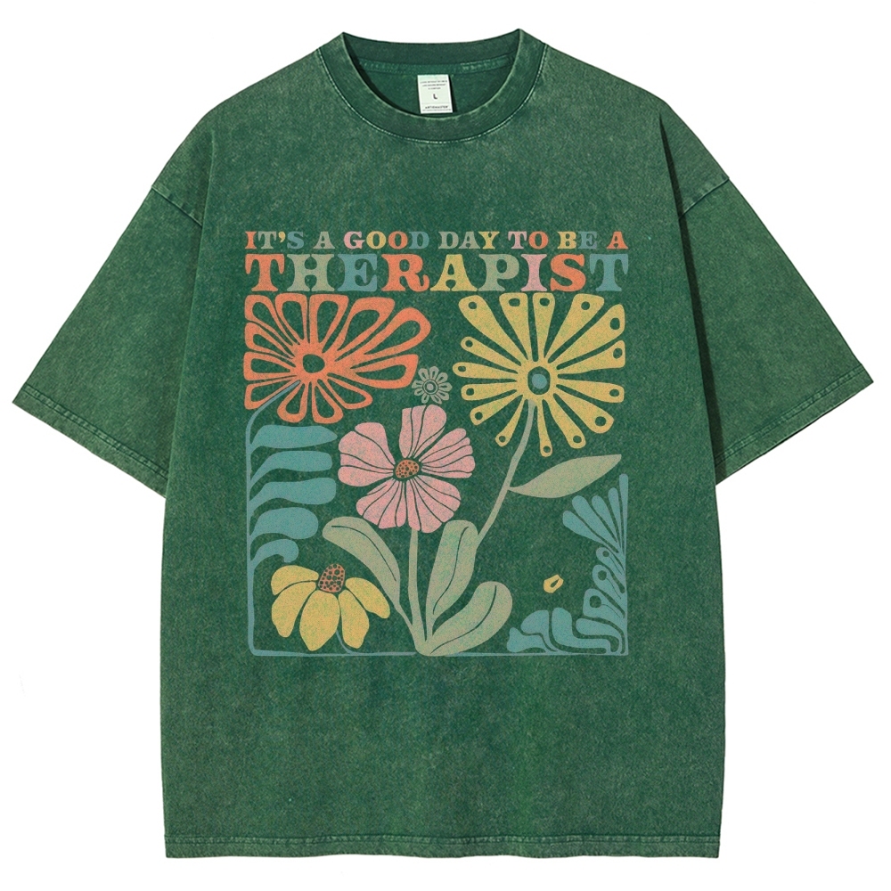 Therapist Unisex Fit Washed T-Shirt Customscool