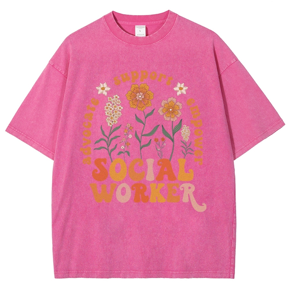Social Worker Unisex Fit Washed T-Shirt