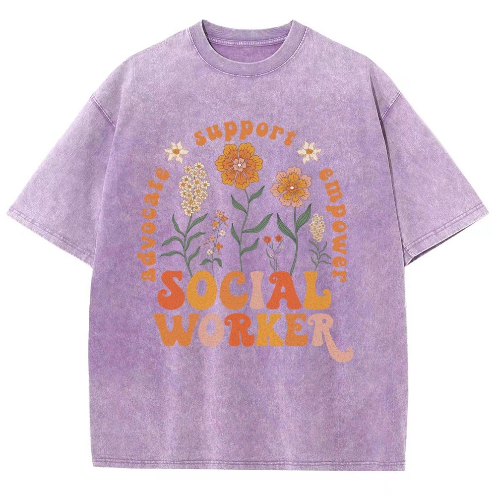 Social Worker Unisex Fit Washed T-Shirt