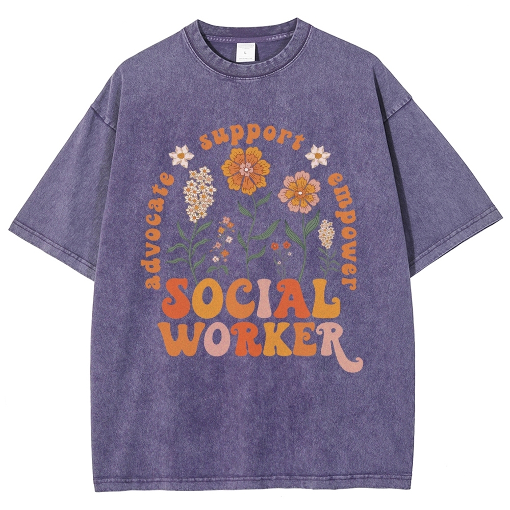 Social Worker Unisex Fit Washed T-Shirt