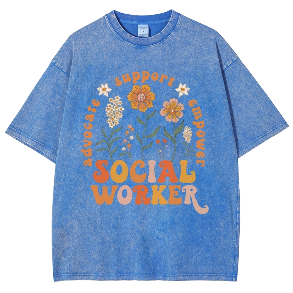 Social Worker Unisex Fit Washed T-Shirt