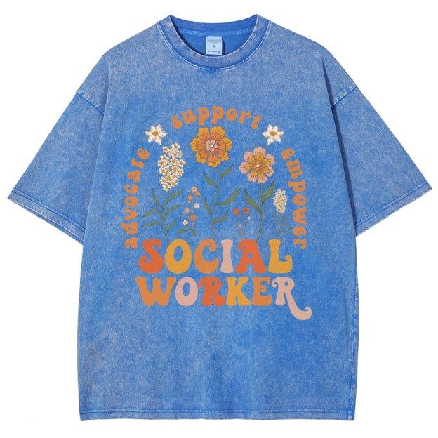 Social Worker Unisex Fit Washed T-Shirt