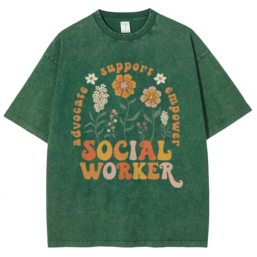 Social Worker Unisex Fit Washed T-Shirt