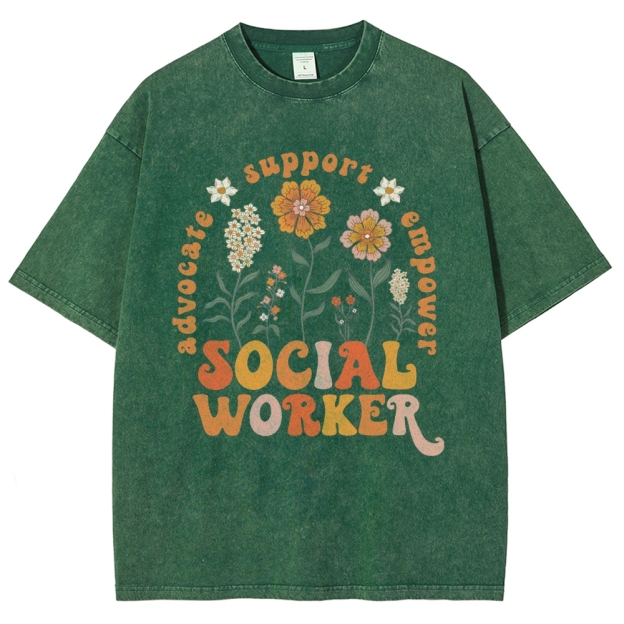 Social Worker Unisex Fit Washed T-Shirt