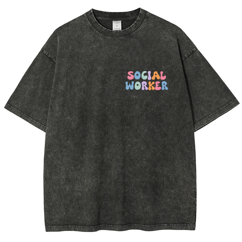 Social Worker Unisex Fit Washed T-Shirt