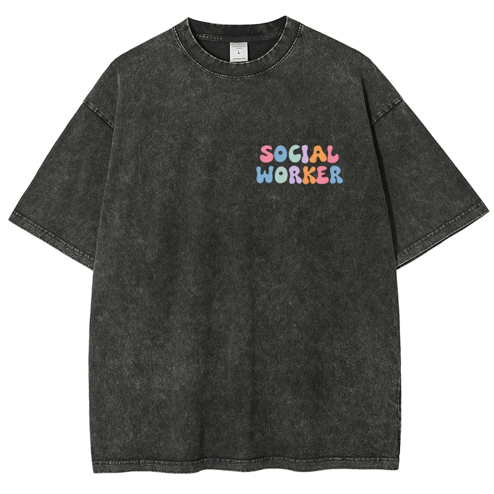Social Worker Unisex Fit Washed T-Shirt