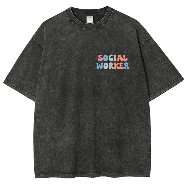 Social Worker Unisex Fit Washed T-Shirt