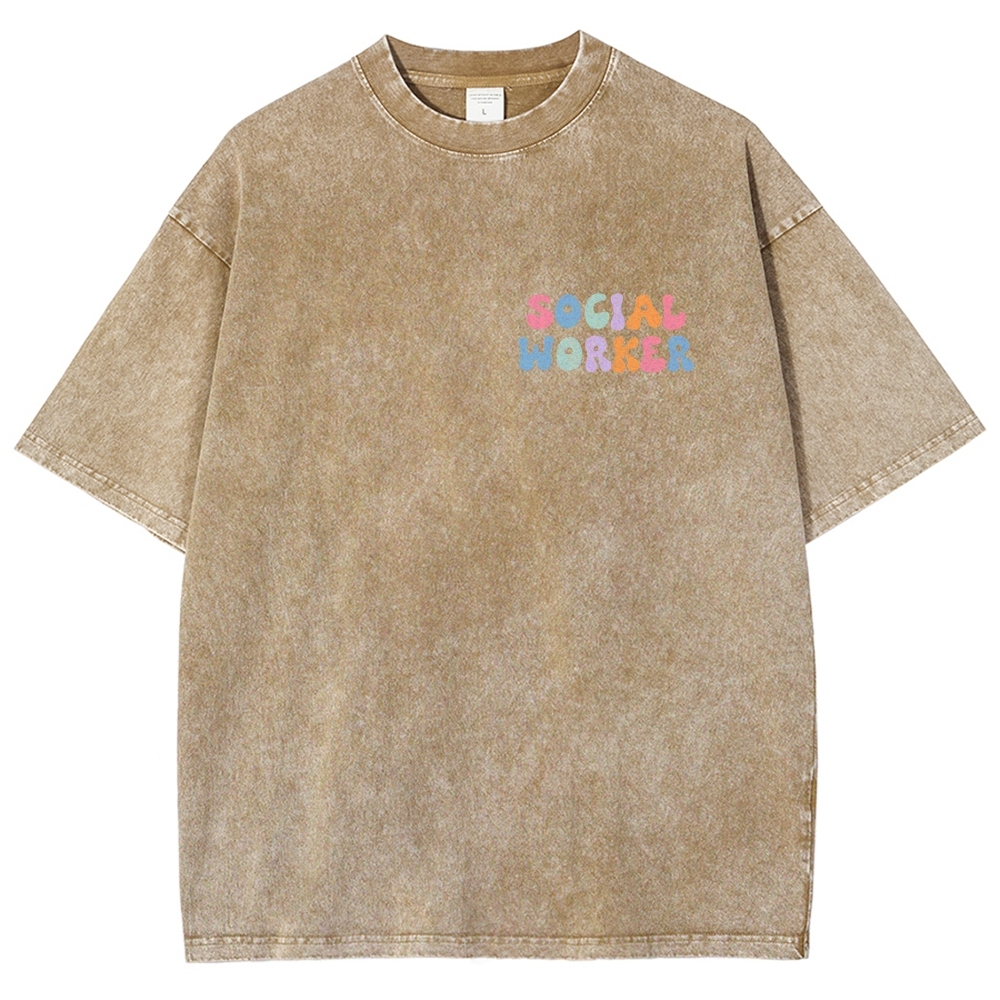 Social Worker Unisex Fit Washed T-Shirt