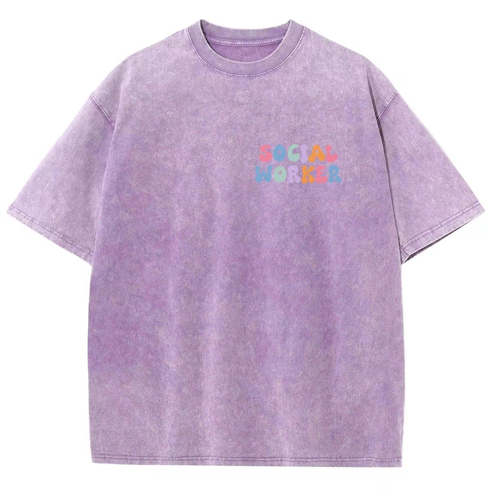 Social Worker Unisex Fit Washed T-Shirt