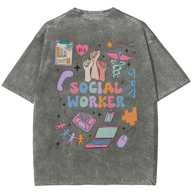 Social Worker Unisex Fit Washed T-Shirt