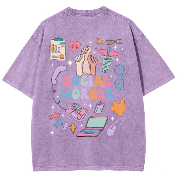 Social Worker Unisex Fit Washed T-Shirt