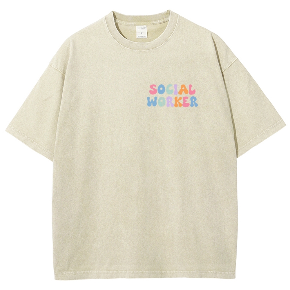 Social Worker Unisex Fit Washed T-Shirt