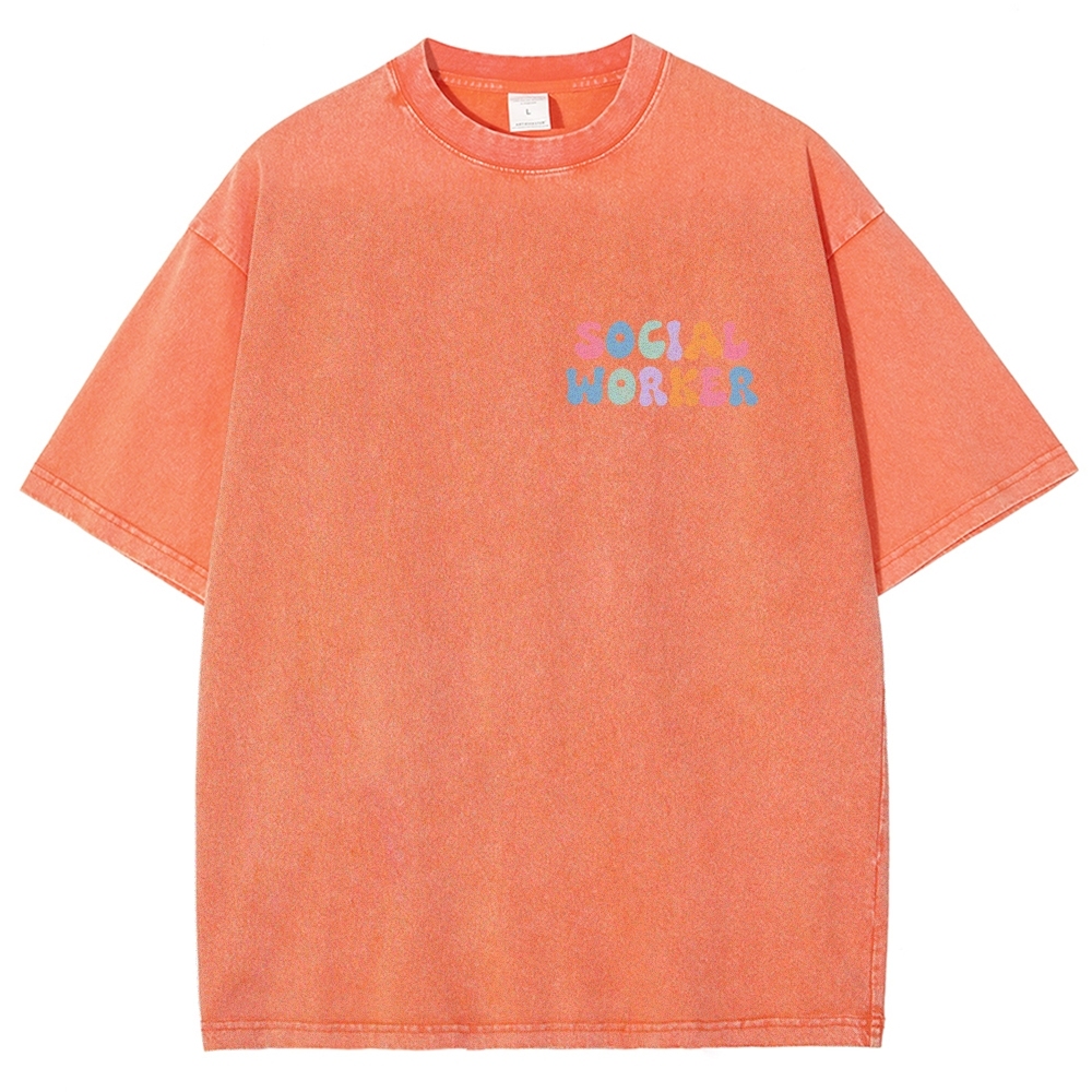 Social Worker Unisex Fit Washed T-Shirt