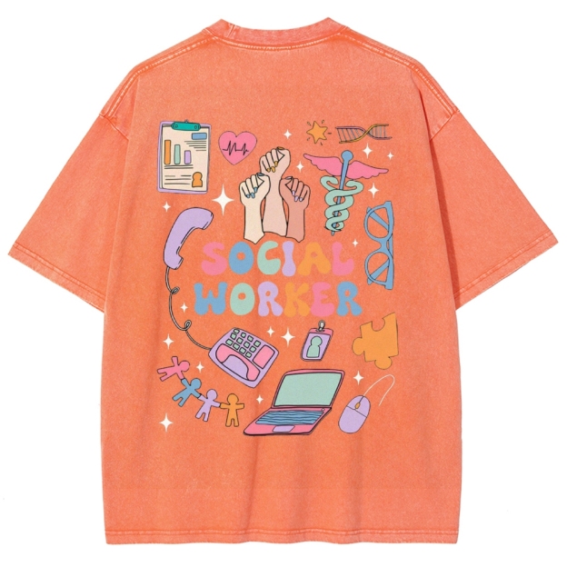 Social Worker Unisex Fit Washed T-Shirt
