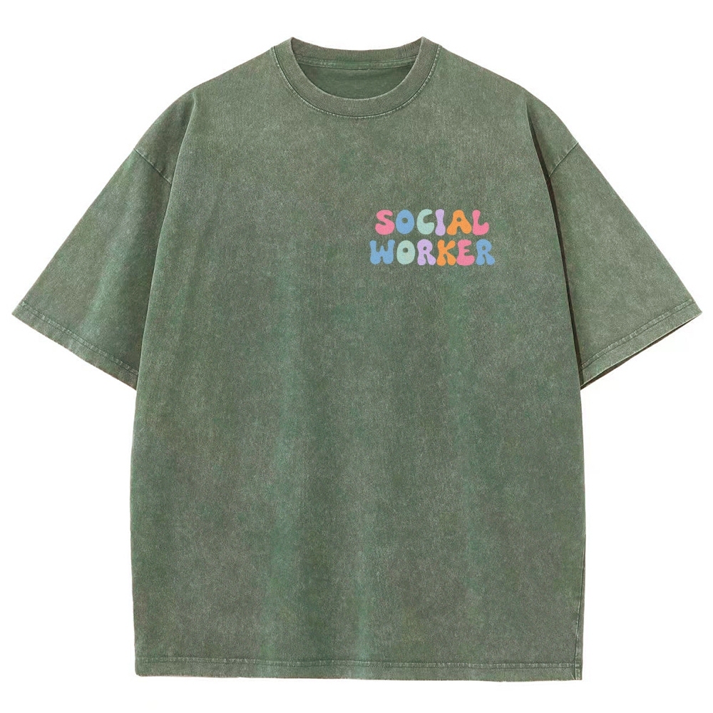 Social Worker Unisex Fit Washed T-Shirt