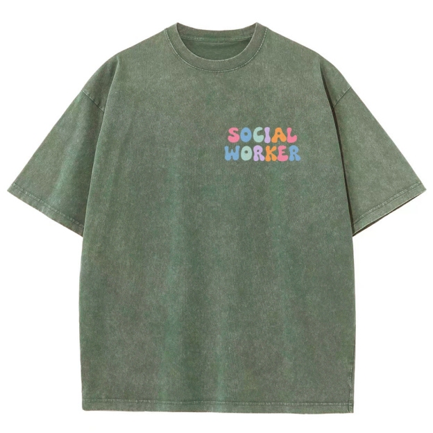 Social Worker Unisex Fit Washed T-Shirt