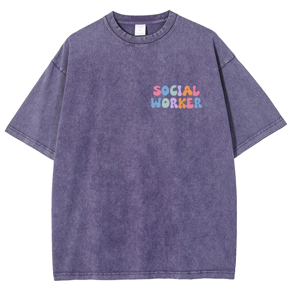 Social Worker Unisex Fit Washed T-Shirt