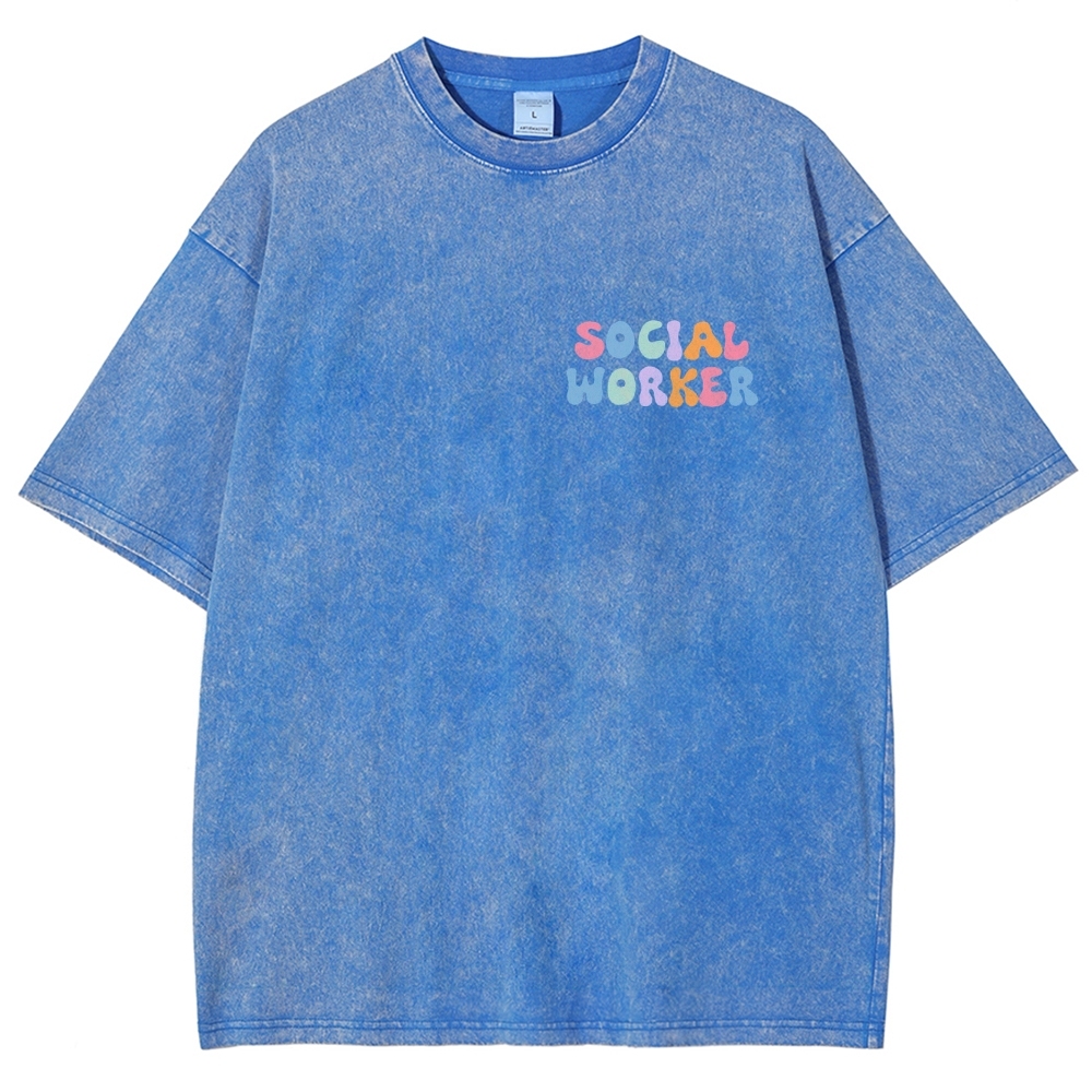 Social Worker Unisex Fit Washed T-Shirt