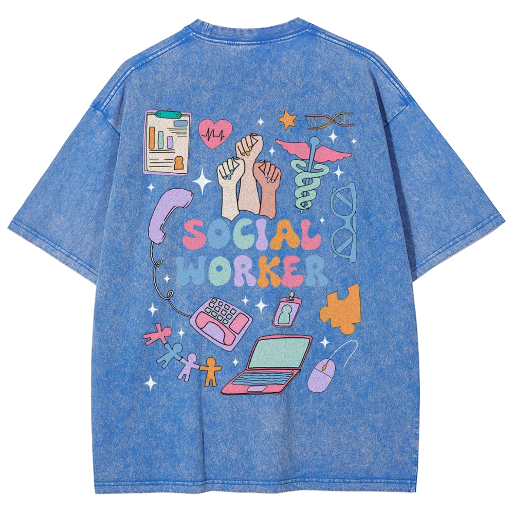 Social Worker Unisex Fit Washed T-Shirt