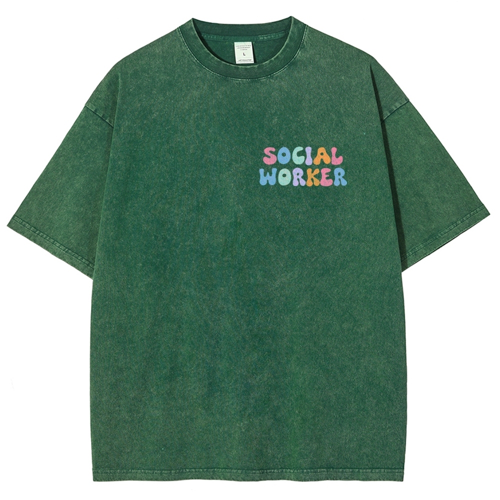 Social Worker Unisex Fit Washed T-Shirt