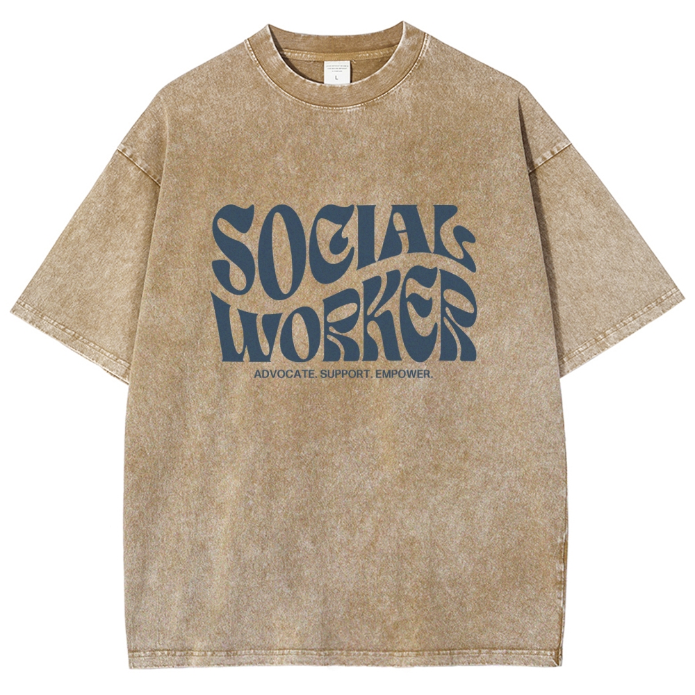 Social Worker Unisex Fit Washed T-Shirt