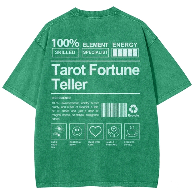 Tarot Fortune Teller Unisex Fit Washed T-Shirt Customscool