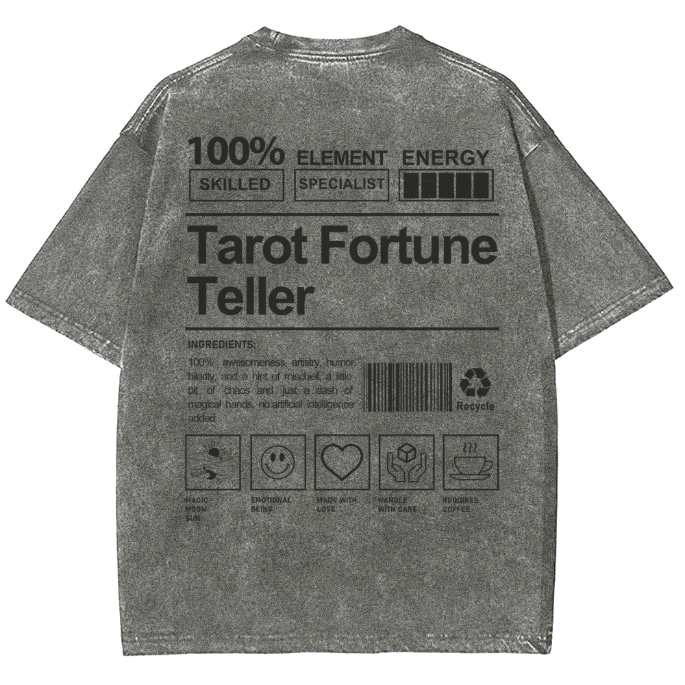 Tarot Fortune Teller Unisex Fit Washed T-Shirt Customscool
