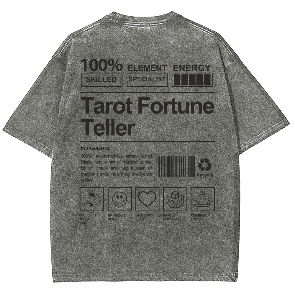 Tarot Fortune Teller Unisex Fit Washed T-Shirt Customscool